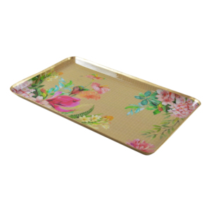 Luxury Gold Theme Metal Enamel Tray 2 Sizes <b>Kitchen</b> <b>Accessories</b> Serving Tray Wholesale Price Manufactured <b>Decorative</b> Purpose - Product Image 5