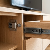 Mueble de TV Moderno y Minimalista, Mueble de Entretenimiento Modular Personalizado, Mueble de Salón de Madera Maciza de Gran Capacidad
