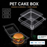 Boîte à hamburger jetable transparente en PET avec couvercle, conteneur alimentaire transparent à clapet pour hamburgers, restauration rapide, à emporter, café