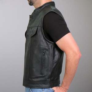 Gilet de motard en cuir pour hommes en gros | Gilet d'équitation de moto classique | Gilet de cavalier durable de haute qualité à vendre - Product Image 2