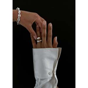 Hera Statement Modern Sculptural <b>Ring</b> <b>Stack</b> 18K Gold Plated Opening Claw Inlay Gift - Product Image 2