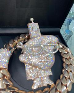 Pendentif personnalisé en moissanite VVS véritable toucher or blanc 14K, pendentif personnalisé en moissanite, - Product Image 3