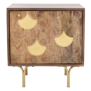 Mesita de noche de estilo rústico, mesita de noche de dormitorio de madera Natural, mesita de noche de madera maciza - Product Image 1