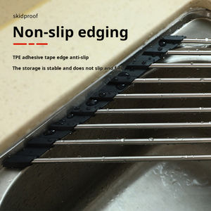 Fregadero de acero inoxidable 304 para <span class=keywords><strong>cocina</strong></span>, almohadilla de drenaje de platos de esquina, Rollo multifuncional, estante de secado Triangular gris para platos - Product Image 5