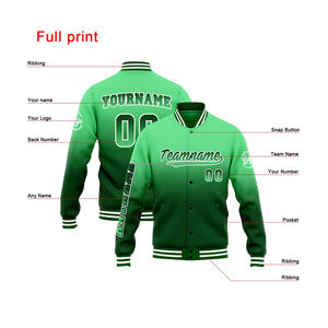 Veste universitaire noire et blanche classique personnalisée à col montant avec logo brodé sur le devant MCACVJ-141 VESTE Letterman monochrome - Product Image 4