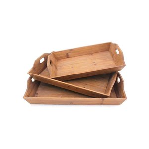 Plateau de service en bois massif personnalisé de haute qualité Plateau carré de style moderne de plusieurs tailles de grossiste indien - Product Image 1