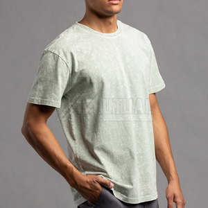 Camisetas de lavado ácido para hombre de talla adulta de último diseño 100% tela de punto de algodón ropa de calle colores sólidos - Product Image 3