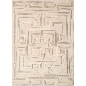 พรมขนสัตว์ถักมือ Zuri Ivory รุ่น RA-1142 ลายเรขาคณิตนามธรรม สำหรับบ้าน ห้องนั่งเล่น ห้องนอน วัยรุ่น ทำมือ ทรงสี่เหลี่ยมผืนผ้า แบบทับริซ - Product Image 1