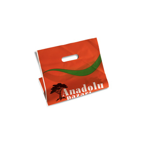 Sac de courses en plastique découpé sur mesure en MDPE, écologique et jetable, avec poignée, fabriqué en Turquie - Product Image 4