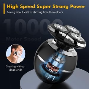 Afeitadora Eléctrica Inalámbrica Mejorada para Hombre, Recargable, con Triple Cuchilla, Resistente al Agua IPX7, Pantalla, Idioma de Funcionamiento Alemán - Product Image 5