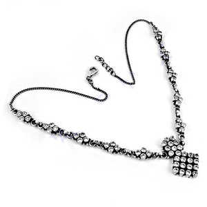 สร้อยคอคริสตัลเงินออกซิไดซ์สำหรับผู้หญิง ของขวัญเครื่องประดับสุดหรูสำหรับโอกาสพิเศษ - Product Image 2