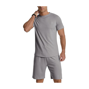 Ensemble t-shirt et short à manches courtes pour homme 100% coton de haute qualité avec 2 poches respirantes - Product Image 1