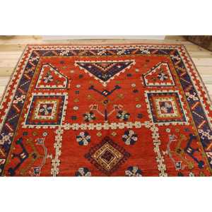 พรมตุรกีขนาดใหญ่ 6.5x9.8 ฟุต พรมวินเทจ พรมขนสัตว์ลายดอกไม้สีแดง - Product Image 3