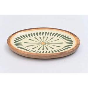 Plateau en bois écologique en forme de soleil, motif imprimé en émail, plateau de service surélevé décoratif pour mariage, Diwali, collations, table - Product Image 3