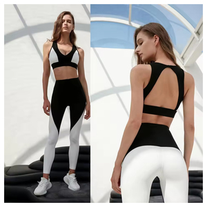 Ensemble de vêtements de yoga en gros pour femmes soutien-gorge leggings taille haute respirant évacuation de l'humidité vêtements de fitness personnalisés en vrac approvisionnement d'usine - Product Image 3