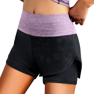 Short d'entraînement de gymnastique de haute qualité pour femmes 100% coton respirant taille haute conception avec impression bouffante Shorts pour femmes - Product Image 1
