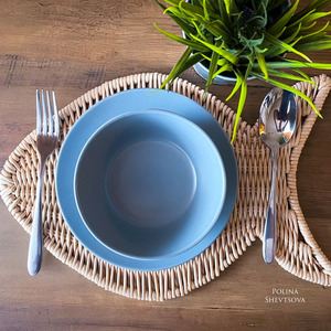 Napperon en rotin en forme de poisson Boho napperon OEM napperon assiette de chargeur en osier à faible quantité minimale de commande - Product Image 1