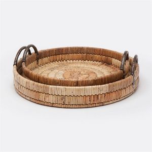 Merveilleux plateau de service en rotin bambou, plateau décoratif fait à la main pour table de rangement, décor de maison de ferme - Product Image 1