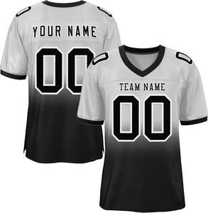 Camiseta de fútbol americano de alta calidad, antiolor y resistente a las bacterias, tela duradera y transpirable, mangas a rayas, equipos de talla grande - Product Image 3