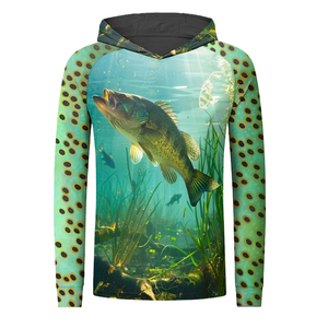 Camiseta de Pesca de Manga Larga para Hombre, Moderna 2025, Transpirable, con Capucha para Verano, Secado Rápido, Protección Solar UPF 50, Impresión por Transferencia de Calor, 100% Poliéster - Product Image 4