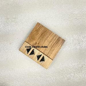 Factory Direct Hot Sale Wholesale <b>Black</b> Color Wood With Wicker Design Coasters Mat <b>Black</b> coaster Hot Selling Rattan Coasters Mat - Product Image 5