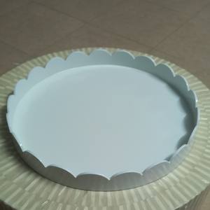 Meilleure vente plateau rond en laque blanche beau design plateau de service pour la décoration de la maison plateaux fabriqué au Vietnam nouvel article pour Noël - Product Image 1