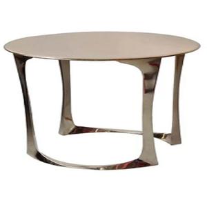 Table d'appoint moderne en Aluminium pour salon, Table basse décorative de couleur or de forme ronde - Product Image 4