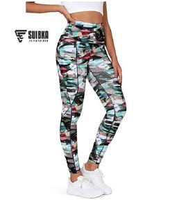 กางเกงเลกกิ้งเอวสูงสำหรับผู้หญิงดีไซน์ตะเข็บกางเกงโยคะชุดออกกำลังกายเอวสูงออกแบบได้ตามต้องการมีแบรนด์พิมพ์ลาย - Product Image 3