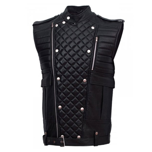 Custom Wholesale 100% High Quality Men's Winter Leather Vest | Latest Design <b>Bike</b> Vest Windproof & Waterproof Outerwear - Product Image 2