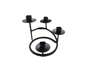 Porte-bougie en métal vintage scandinave élégant et unique à 4 fentes pour la décoration de la maison - Product Image 2