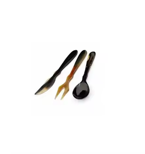 Cuerno de vaca natural Juego de cubiertos para servir Cuerno Cuchara para servir Lujo Venta caliente Búfalo Cuchara decorativa Cocina por media luna artesanías - Product Image 5