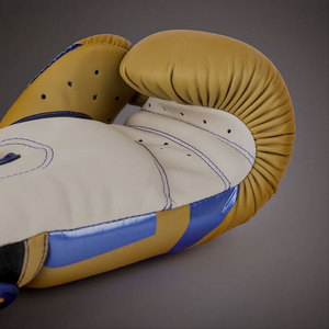 Gants de boxe MMA de coupe professionnelle en cuir de vachette doré avec poignet lacé Gants de boxe personnalisés pour l'entraînement - Product Image 3