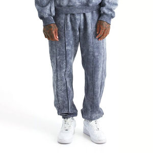 Ensemble survêtement à capuche 100% coton sur mesure OEM surdimensionné lourd vierge impression logo lavé à l'acide hommes survêtement avec logo personnalisé - Product Image 5