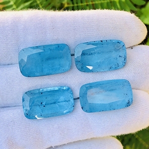 Natural <strong>Aquamarine</strong> Doublet Quartz Cut Cushion Shape Loose Gemstone Calibrated Size for Making Jewelry Rare <strong>Blue</strong> Color Aqua