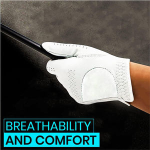 Guantes de golf personalizados para adultos con piel de oveja genuina Palma de cuero Material suave transpirable y empuñaduras con logotipo personalizado - Product Image 4