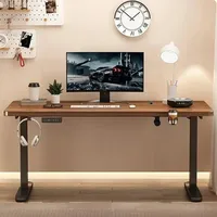 Escritorio de Oficina Eléctrico Rectangular OEM con Altura Ajustable, Mesa de Computadora Ancha y Resistente con Pantalla, Escritorio de Juegos de Madera Sólida para el Hogar
