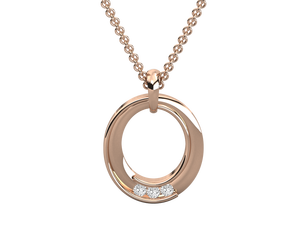 Collar con Colgante de Diseño Pavé de Lujo en Plata de Ley 925 Chapada en Oro de 18K con Circonita VVS y Cadena de Cuerda - Product Image 4