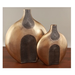 Meilleure vente vase moderne en métal aluminium bicolore de haute qualité pour la décoration intérieure de la chambre à coucher, du salon et du mariage - Product Image 3