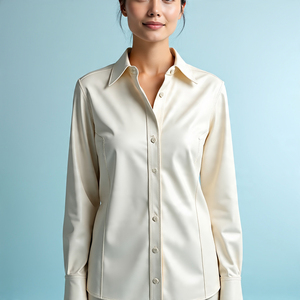 Vintage hiver surdimensionné dames en cuir véritable chemises à manches courtes goutte épaule tourner col moto vêtements d'extérieur femmes - Product Image 2