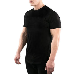 Men's Quick Dry Breathable Eco-Friendly Polyester/Cotton Gym T-Shirt Sporty Design Short Sleeve Moisture Wicking Athletic - Product Image 4