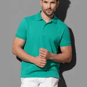 Beyaz erkek logo Polo t shirt yumuşak % 100% pamuk Golf kısa kollu erkekler polo tişört