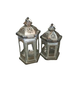 ชุดโคมไฟเหล็กแขวน2ชิ้นพร้อมขัดเงาสำหรับตกแต่งบ้านโคมไฟแขวนโลหะ - Product Image 1