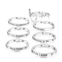 Bagues de nom empilables personnalisées en or 18 carats et argent sterling personnalisées estampillées à la main «Je suis assez» bijoux de mariage