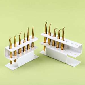 Aesthetic Stylish Clear <b>Acrylic</b> Tweezer <b>Display</b> <b>Stand</b> Functional & Rotating Ultimate Tool Organization with Slots - Product Image 3