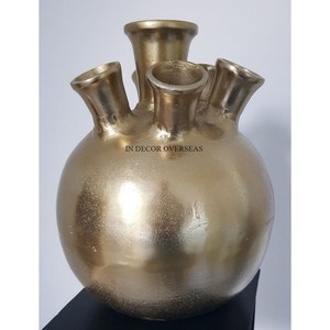 Jarrón de flores de Metal resistente de diseño elegante y hermoso chapado en oro de alta calidad, suministro de accesorios de Mesa para el hogar y la Oficina - Product Image 3