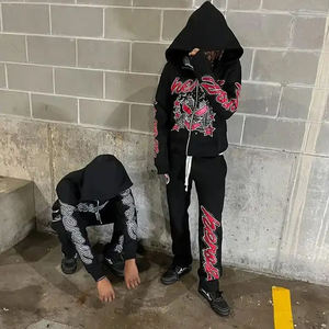 Venta caliente de los hombres Slim Fit Chándal Diseño personalizado con cremallera cómoda Cuello con capucha Patrón sólido para el entrenamiento de invierno - Product Image 2