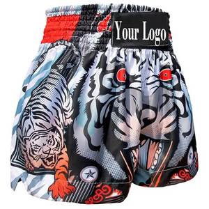 Pantalones Cortos de Muay Thai Hechos a Medida de Alta Calidad, Nuevo Diseño, Satén Sólido Estampado para Boxeo Profesional y Uso en Gimnasio - Product Image 2