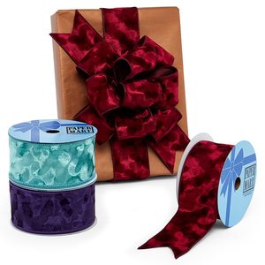 Solid Style <b>Brushed</b> Velvet <b>Wired</b> Ribbon Luxury Floral Organza Silk for Christmas Birthday Gift Wrapping Decoration Spool Type - Product Image 1