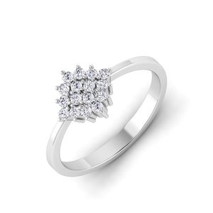 Clásico flor racimo diamante chapado en oro 925 Plata brillante compromiso anillos de boda para mujeres regalo diseño de joyería de moda - Product Image 1