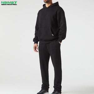 Vente en gros Logo personnalisé surdimensionné French Terry taille élastique Joggers tenue décontractée deux pièces hommes survêtement à capuche ensemble - Product Image 2